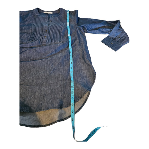 Fourteenth Place Medium Blue Denim Long Sleeve Shirt - Picture 5 of 7